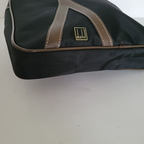 Dunhill Wristlet Pouch Zip Toiletry Men's Bag Large 9x8 Black Logo Designer - Picture 5 of 9